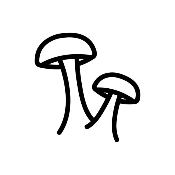 Vektor ikon jamur obat. Ilustrasi simbol kontur terisolasi - Stok Vektor
