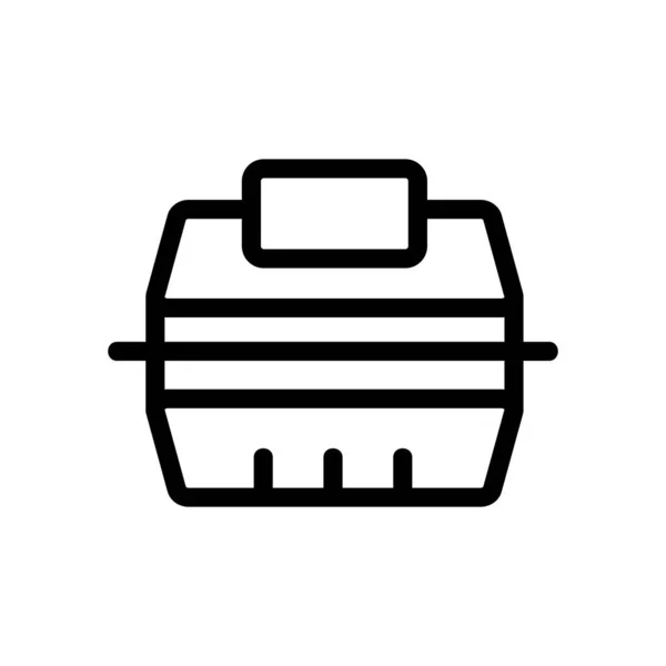 Plastic container pictogram vector. Geïsoleerde contoursymbool illustratie — Stockvector