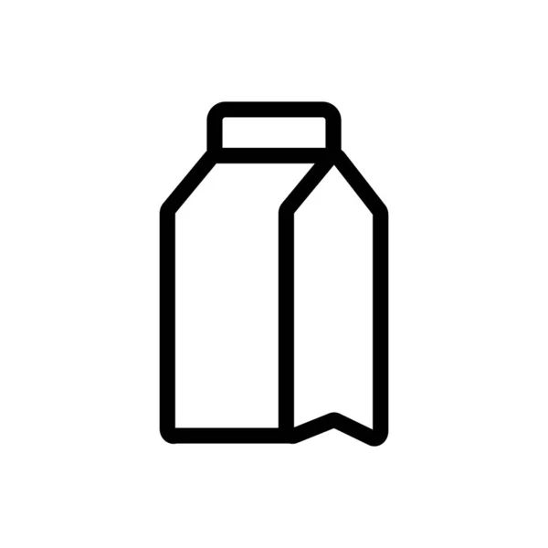 Milch im Box-Symbol-Vektor. Isolierte Kontursymboldarstellung — Stockvektor