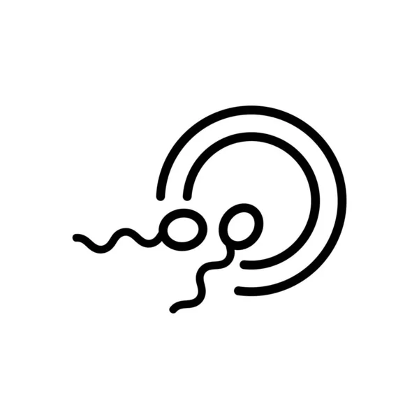 Vecteur d'icône de sperme et d'ovule. Illustration de symbole de contour isolé — Image vectorielle