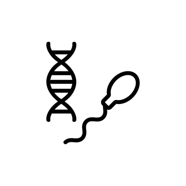 Вектор піктограми сперми dna. Ізольована контурна символьна ілюстрація — стоковий вектор