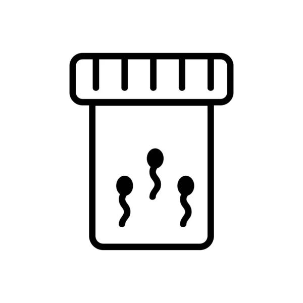 Esperma no vetor ícone do tubo de ensaio. Isolado contorno símbolo ilustração —  Vetores de Stock