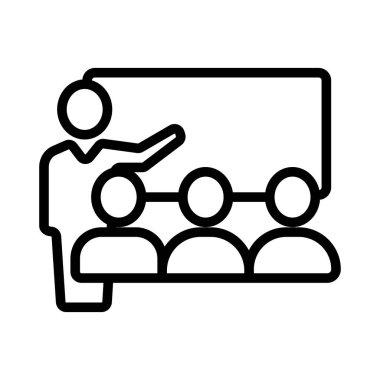 Adam ve seyirci ikon vektörü. İzole edilmiş kontür sembolü gösterimi