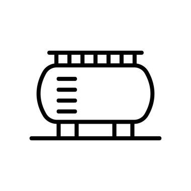Gaz tankı ikon vektörü. İzole edilmiş kontür sembolü gösterimi