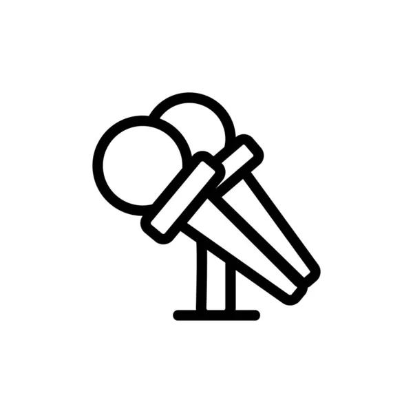 Microphone pour icône vectorielle haut-parleur. Illustration de symbole de contour isolé — Image vectorielle