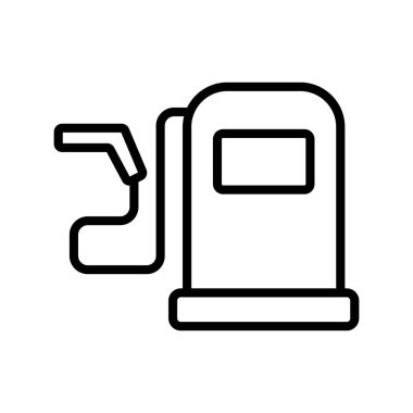 Benzin istasyonu ikon vektörü. İzole edilmiş kontür sembolü gösterimi