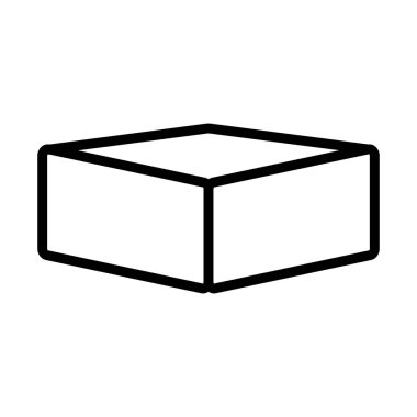 Büyük kutu simgesi vektörü. İzole edilmiş kontür sembolü gösterimi