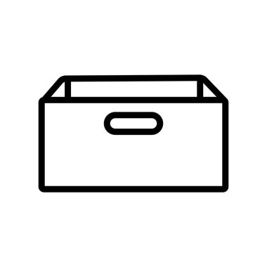 Büyük kutu simgesi vektörü. İzole edilmiş kontür sembolü gösterimi