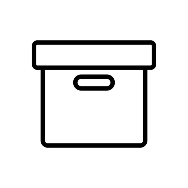 Pudełko z pokrywą ikony wektora. Ilustracja izolowanego symbolu konturu — Wektor stockowy