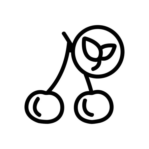 Vector ícone de cereja natural. Isolado contorno símbolo ilustração — Vetor de Stock