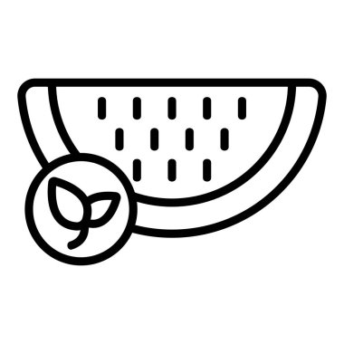 Doğal karpuz vektör ikonu. İzole edilmiş kontür sembolü gösterimi