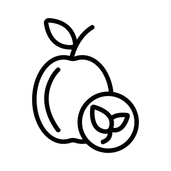 Vector ícone pêssego natural. Isolado contorno símbolo ilustração —  Vetores de Stock