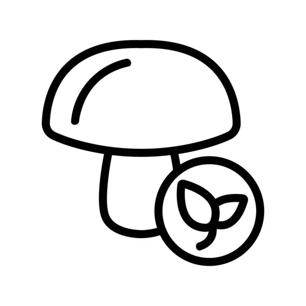 Natural mushroom icon vector. Isolated contour symbol illustration — Stock Vector