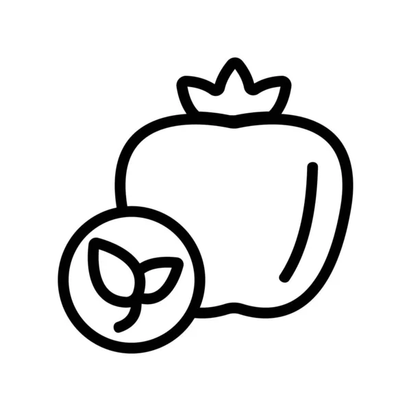Natuurlijke granaatappel icoon vector. Geïsoleerde contoursymbool illustratie — Stockvector