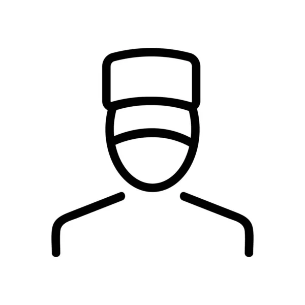 Kirurgens läkare är en ikon vektor. Isolerad kontur symbol illustration — Stock vektor