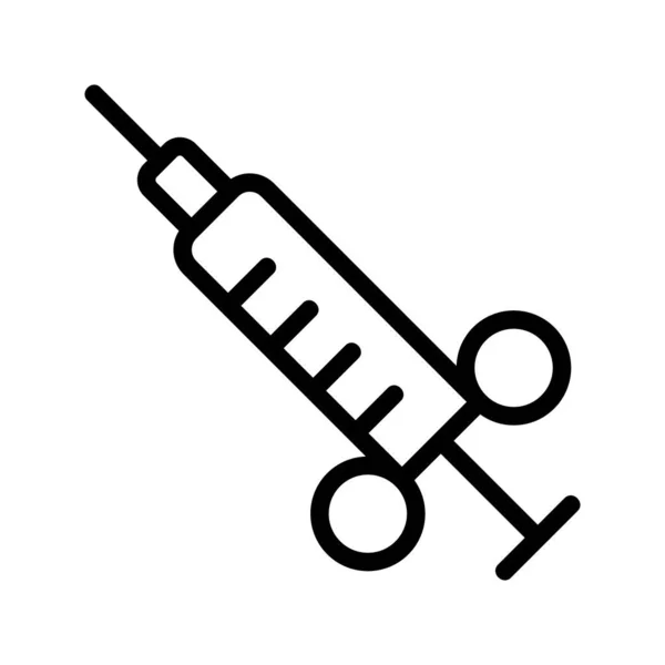 Injectiespuit icoon vector. Geïsoleerde contoursymbool illustratie — Stockvector