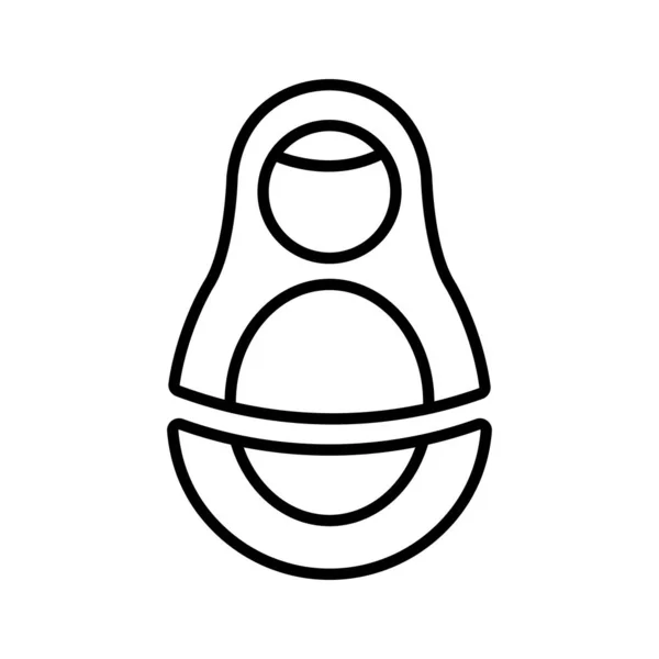 Matreshka icône vecteur. Illustration de symbole de contour isolé — Image vectorielle
