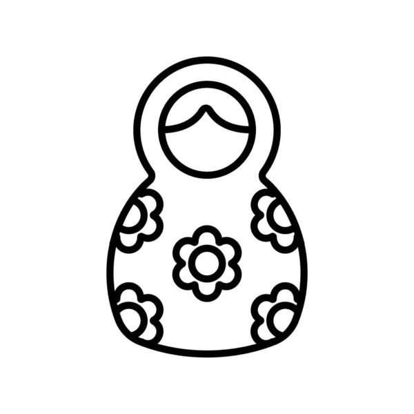 Matreshka icône vecteur. Illustration de symbole de contour isolé — Image vectorielle