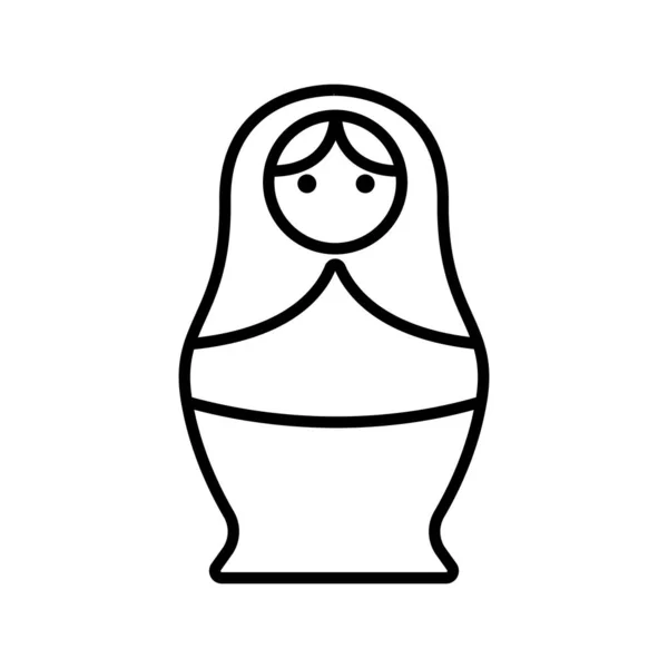 Matreshka Symbol-Vektor. Isolierte Kontursymboldarstellung — Stockvektor