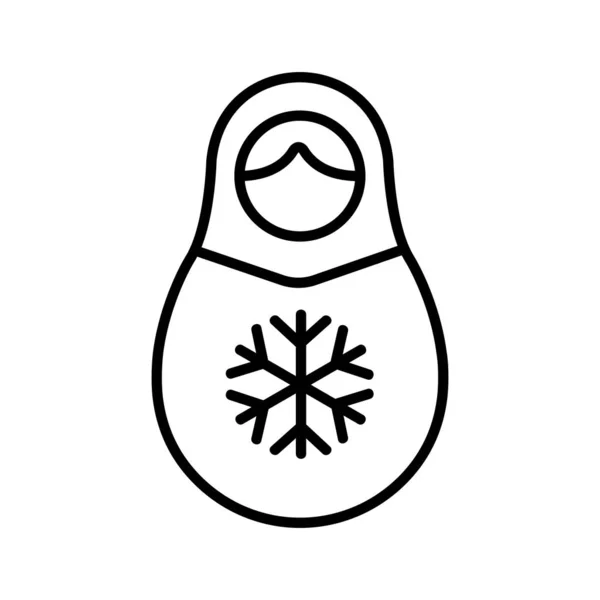 Matreshka vector icono. Ilustración del símbolo de contorno aislado — Vector de stock