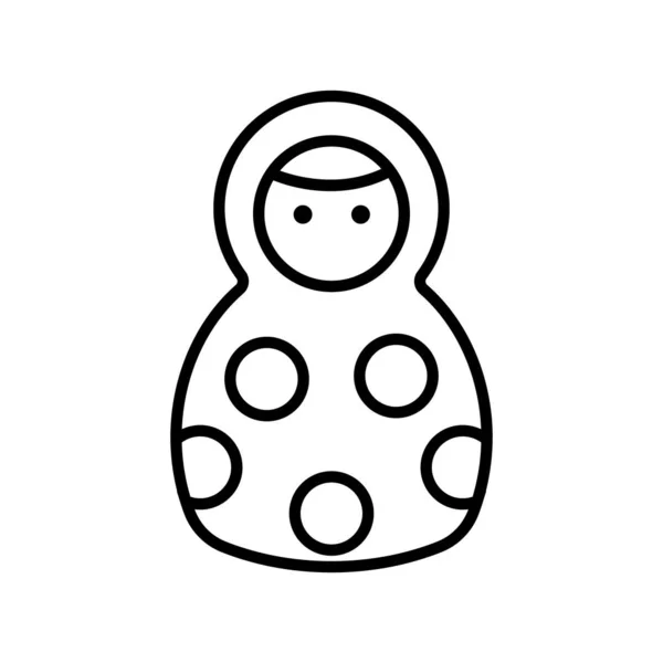 Matreshka icône vecteur. Illustration de symbole de contour isolé — Image vectorielle