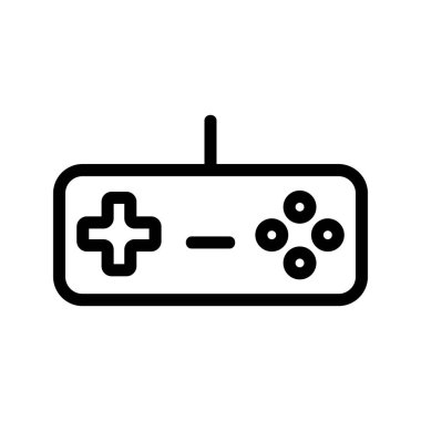 Oyun joystick ikon vektörü. İzole edilmiş kontür sembolü gösterimi