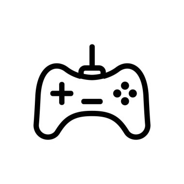 Oyun joystick ikon vektörü. İzole edilmiş kontür sembolü gösterimi