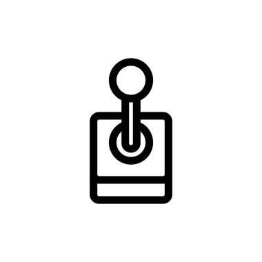 Oyun joystick ikon vektörü. İzole edilmiş kontür sembolü gösterimi