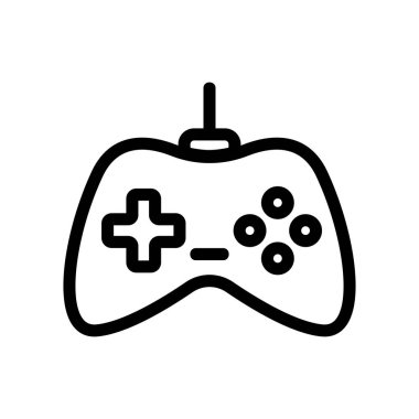 Oyun joystick ikon vektörü. İzole edilmiş kontür sembolü gösterimi