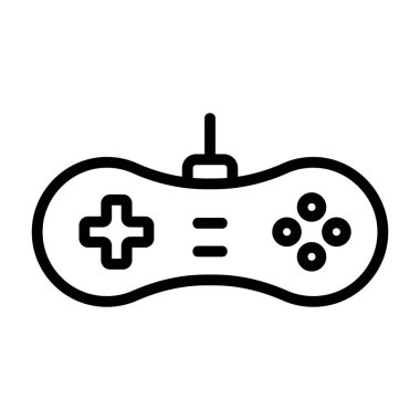 Oyun joystick ikon vektörü. İzole edilmiş kontür sembolü gösterimi
