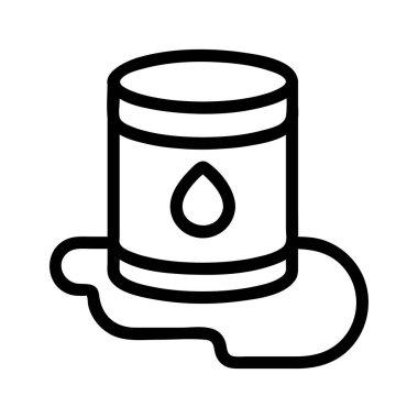 Atık kirliliği ikon vektörü. İzole edilmiş kontür sembolü gösterimi