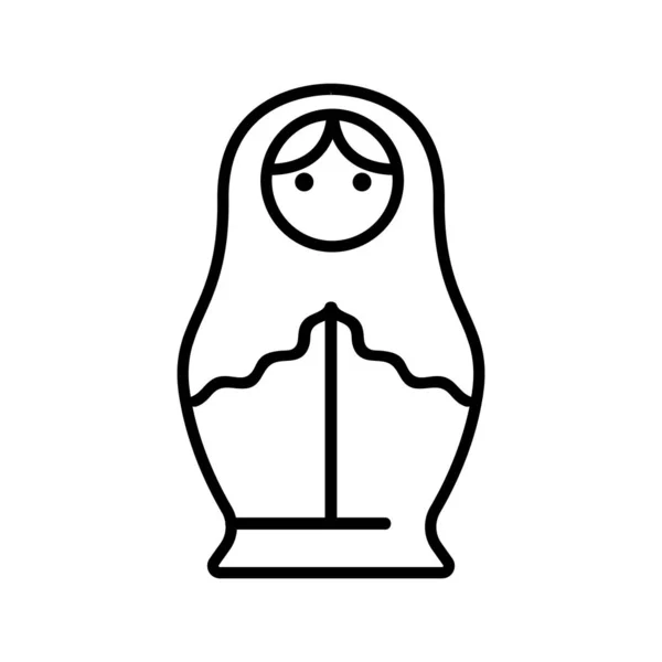 Vector ícone Matreshka. Isolado contorno símbolo ilustração —  Vetores de Stock