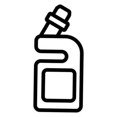 Klozet ikonu vektörünü yıkamak için bir araç. İzole edilmiş kontür sembolü gösterimi