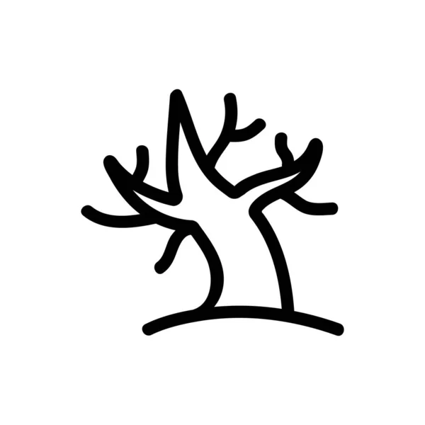 Árvore sem vetor de ícone de folha. Isolado contorno símbolo ilustração —  Vetores de Stock