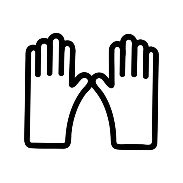 Gants pour nettoyer l'icône vectorielle. Illustration de symbole de contour isolé — Image vectorielle