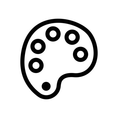 Renk simgesi vektörlü palet. İzole edilmiş kontür sembolü gösterimi