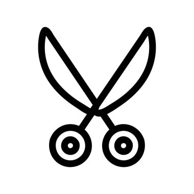 Makas ikon vektörü. İzole edilmiş kontür sembolü gösterimi