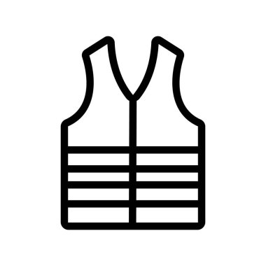 Can yeleği ikon vektörü. İzole edilmiş kontür sembolü gösterimi