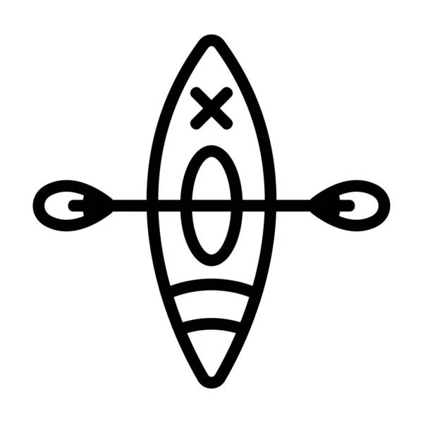 Sportovní ikona kajaku vektor. Izolovaný obrysový symbol ilustrace — Stockový vektor