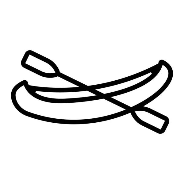 Turizm ikonu vektörü için kano. İzole edilmiş kontür sembolü gösterimi — Stok Vektör