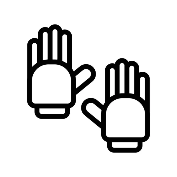 Sarung tangan olahraga vektor ikon. Ilustrasi simbol kontur terisolasi - Stok Vektor