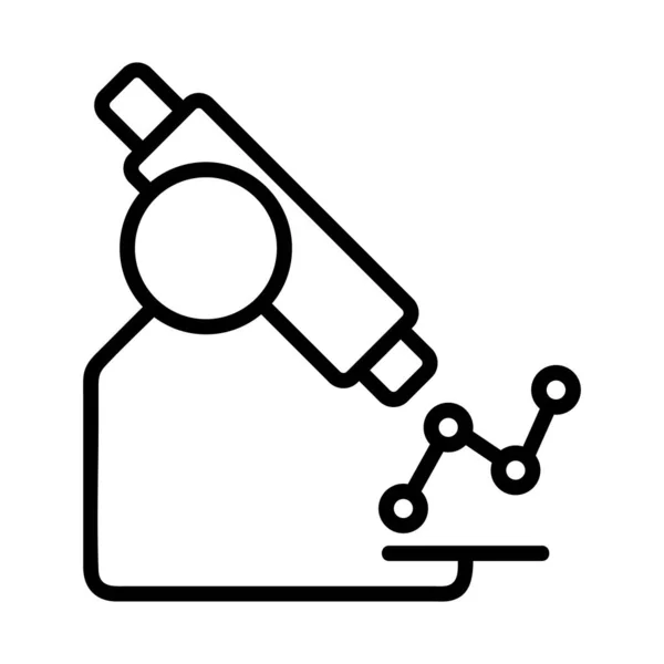 Vettore icona microscopio. Illustrazione del simbolo del contorno isolato — Vettoriale Stock