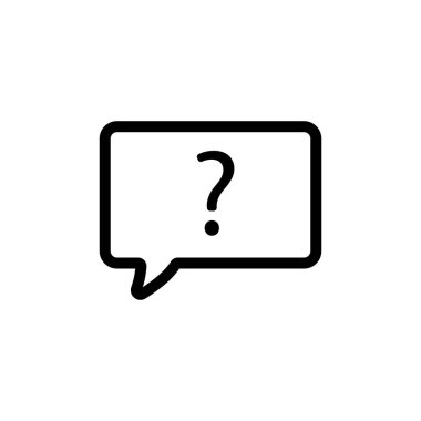 Soru simgesi vektörünü sor. İzole edilmiş kontür sembolü gösterimi