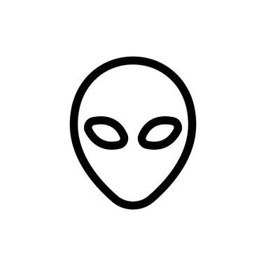 Maskeli uzaylı ikon vektörü. İzole edilmiş kontür sembolü gösterimi