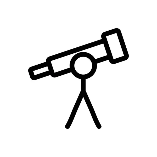 Télescope pour étoile icône vecteur. Illustration de symbole de contour isolé — Image vectorielle