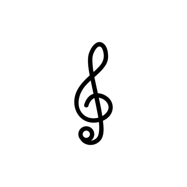 Icono de llave de violín vector. Ilustración del símbolo de contorno aislado — Vector de stock