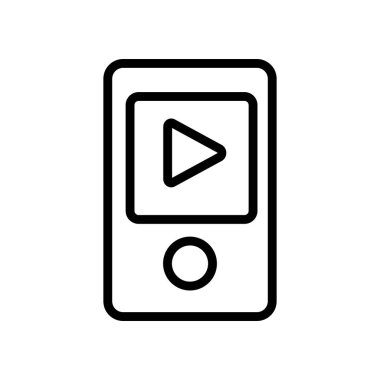 Müzik çalar ikon vektörü. İzole edilmiş kontür sembolü gösterimi