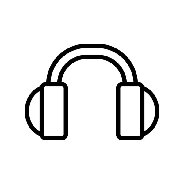Słuchawki do wektora muzyki. Ilustracja izolowanego symbolu konturu — Wektor stockowy