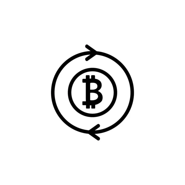 Bitcoin simge vektörünü değiş tokuş et. İzole edilmiş kontür sembolü