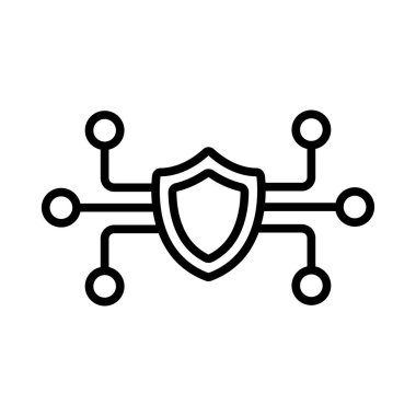 Bilgisayar virüsü ikon vektörü. İzole edilmiş kontür sembolü gösterimi